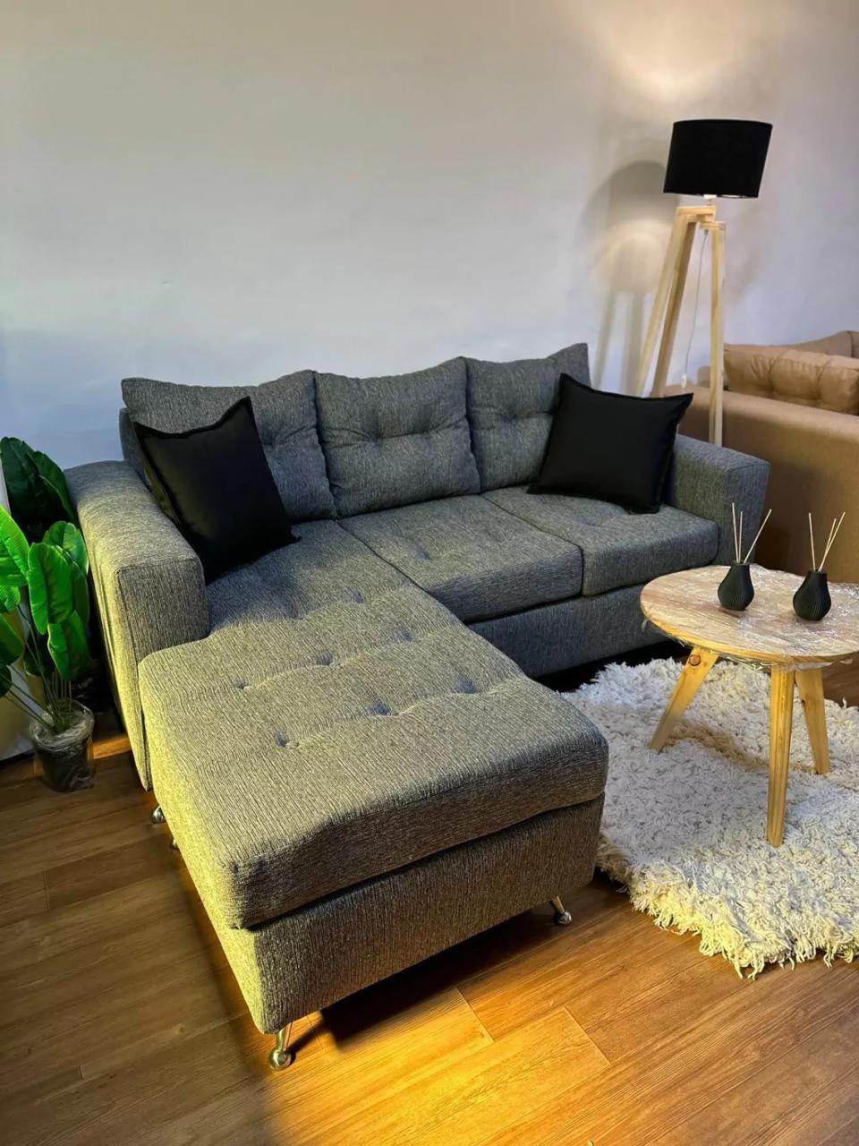 Sofá Gris Seccional con Chaise